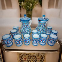 Ensemble carafe et verres assortis en céramique