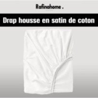 Drap housse en satin de coton 90cm*190cm