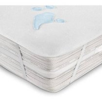 Protège-matelas en éponge bouclette imperméable.