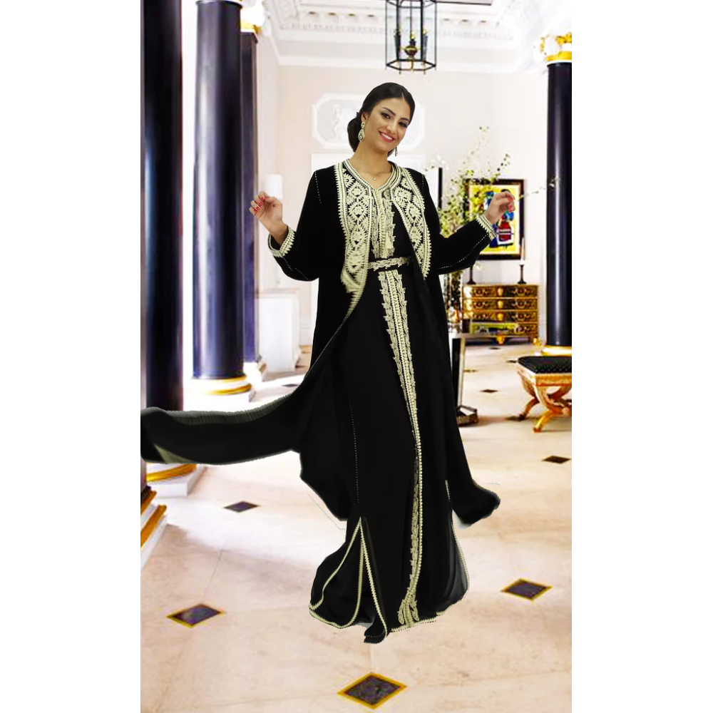 Caftan noir 3 pièces Caftan noir 3 pièces