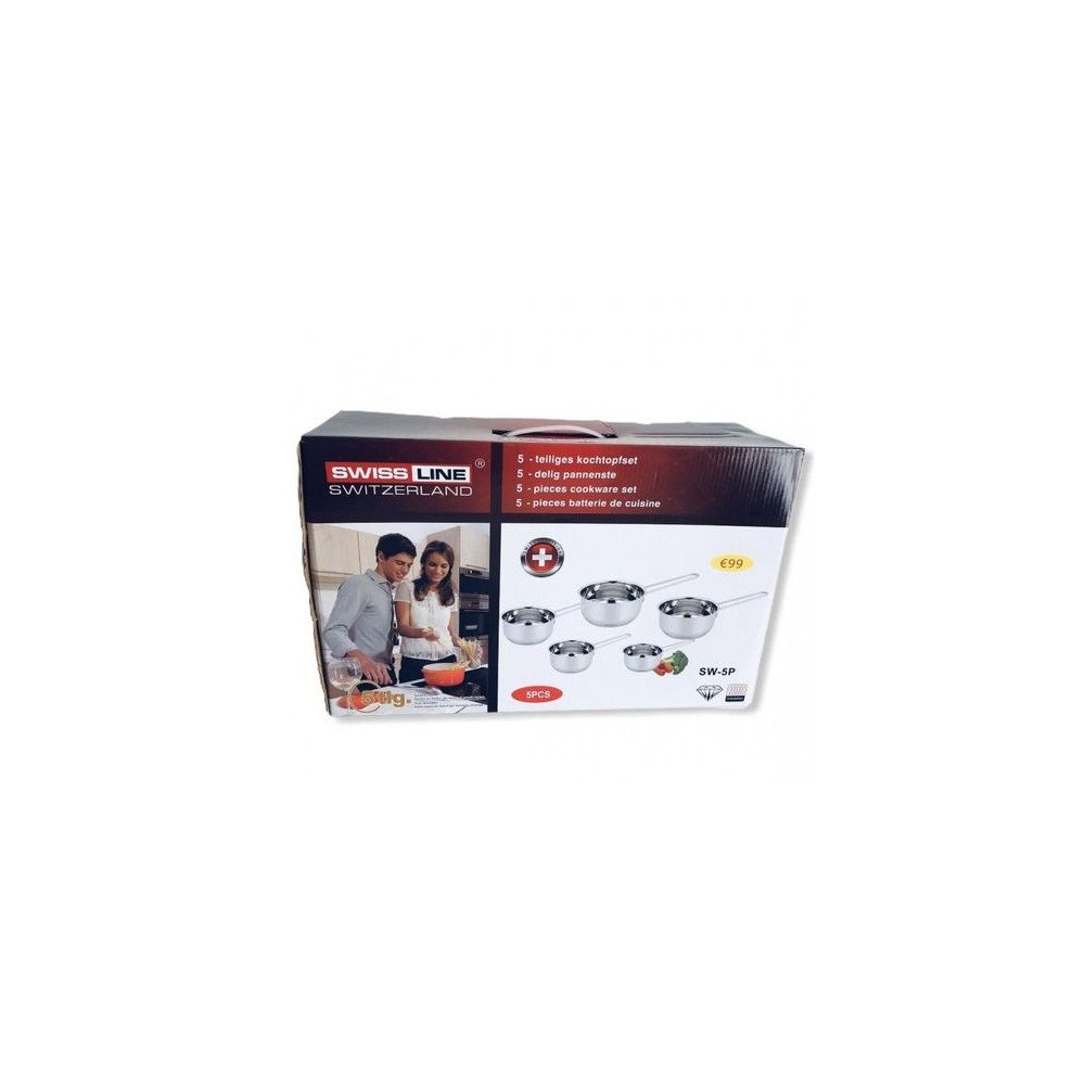 Batterie de 5 casseroles INOX Swiss Line-Professionnel- Batterie de 5 casseroles INOX Swiss Line-Professionnel-