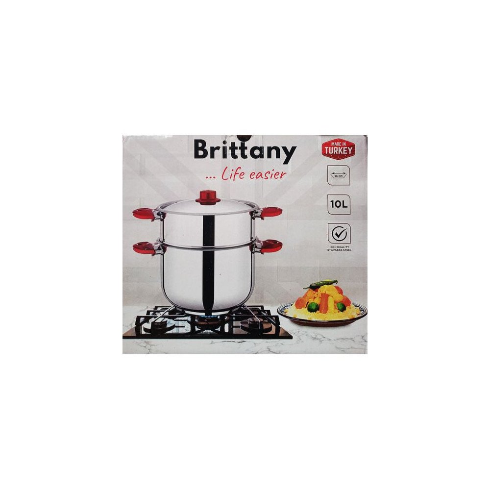 Couscoussier INOX 10 Litres, Couvercle en Inox, Marmite de Couscous 3 en 1 Couscoussier INOX 10 Litres, Couvercle en Inox, Marmite de Couscous 3 en 1