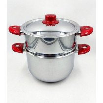 Couscoussier INOX 10 Litres, Couvercle en Inox, Marmite de Couscous 3 en 1