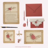 Ensemble de Papeterie Florale