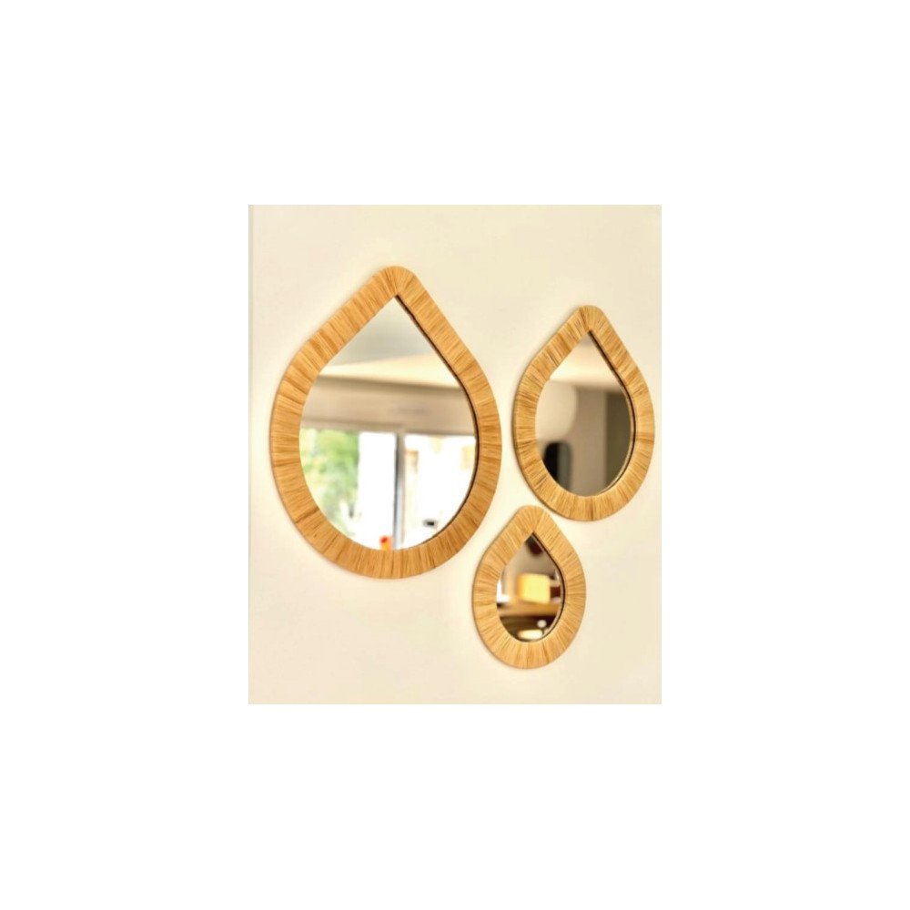 Pack miroir en raphia Pack miroir en raphia