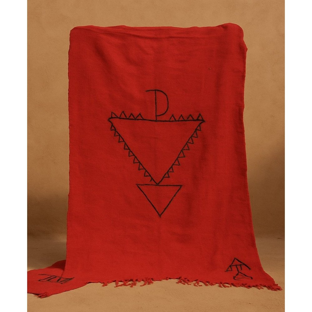 Couvercle de lit rouge berbère Couvercle de lit rouge berbère