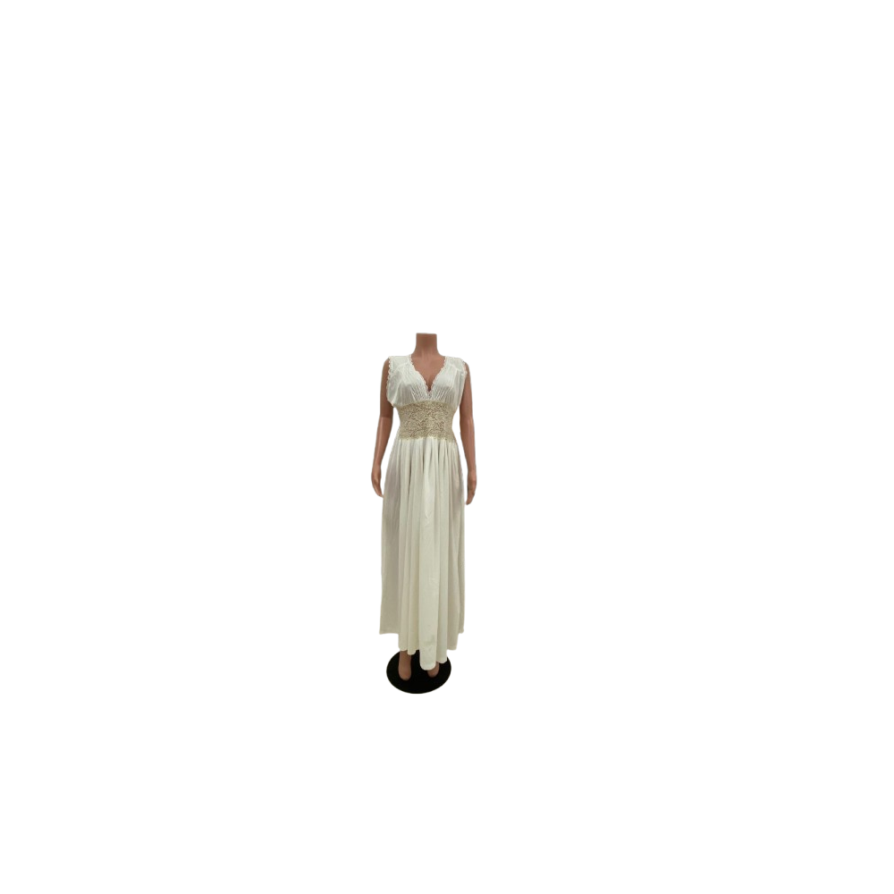 Robe longue en satin-Blanche Robe longue en satin-Blanche